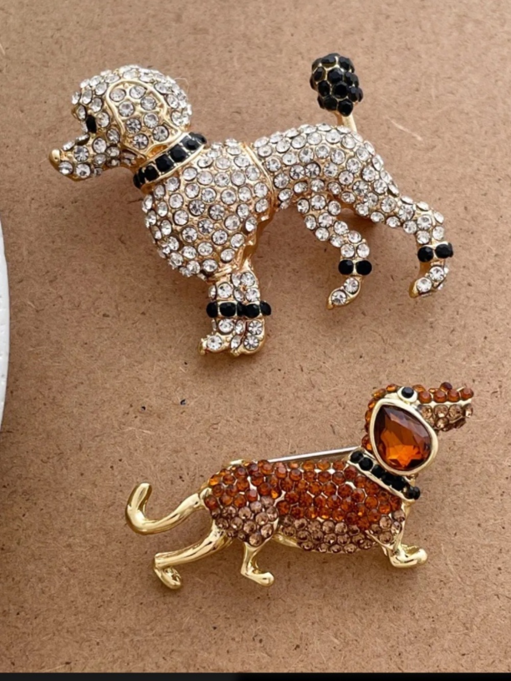 Brooch-poodle with Rhinestone - Picture 4 of 5